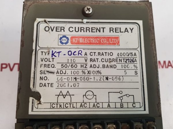 KT ELECTRIC KT-OCR OVER CURRENT RELAY