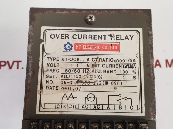 KT ELECTRIC KT-OCR..A OVER CURRENT RELAY