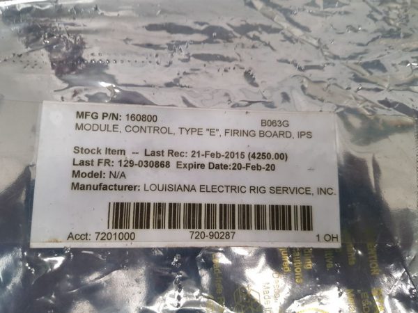 LOUISIANA ELECTRIC 160800 SCR CONTROL MODULE 7201000 720-90287 1OH