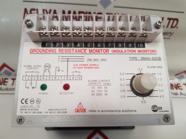 LUXCO SBAG-202N GROUNDING RESISTANCE MONITOR