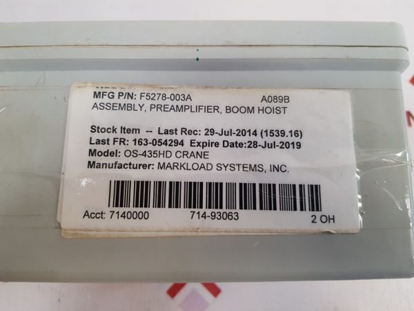 MARKLOAD SYSTEMS F5278-003A PREAMPLIFIER