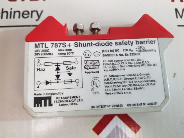 MEASUREMENT TECHNOLOGY 787S+ SHUNT-DIODE SAFETY BARRIER