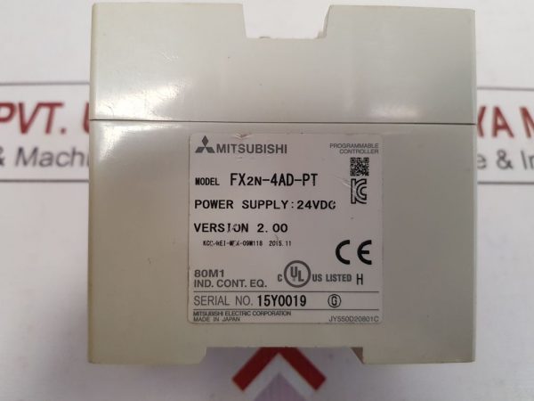 MITSUBISHI ELECTRIC FX2N-4AD-PT PROGRAMMABLE CONTROLLER KCC-REI-MEK-09M118