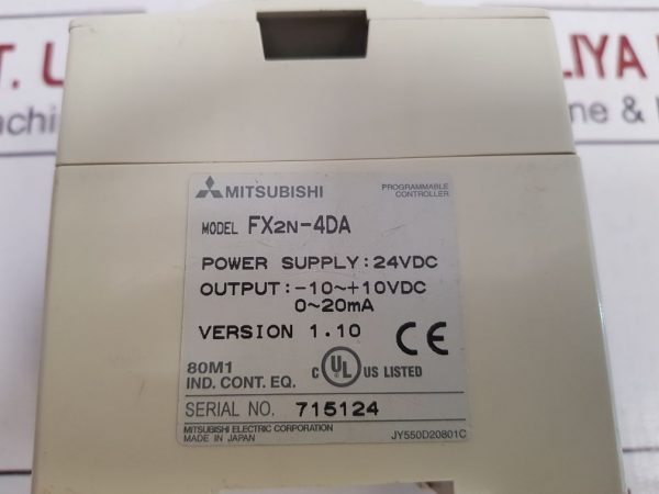 MITSUBISHI ELECTRIC FX2N-4DA PROGRAMMABLE CONTROLLER