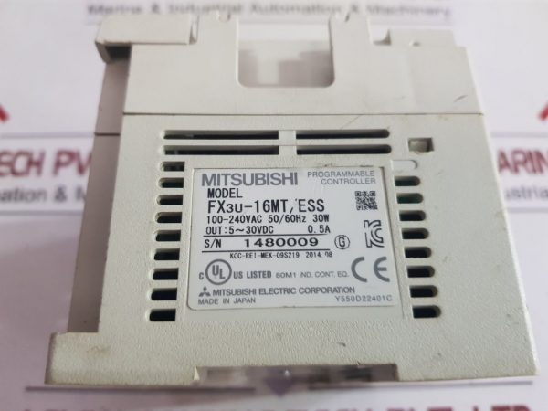 MITSUBISHI MELSEC FX3U-16MT/ESS PROGRAMMABLE CONTROLLER Y550D22401C