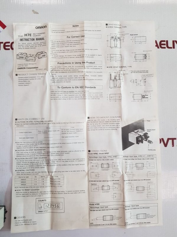 OMRON H7ET-BVM TIME COUNTER 28370N