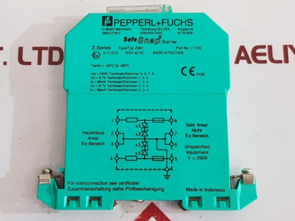 PEPPERL + FUCHS Z-SERIES Z961 SAFE SNAP BARRIER 71795