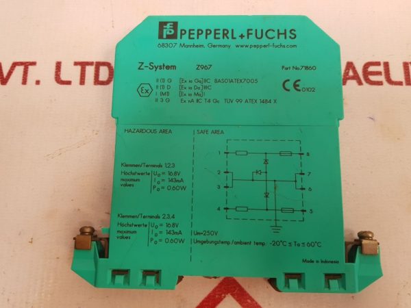 PEPPERL + FUCHS Z- SYSTEM Z967 SAFE SNAP BARRIER 71860