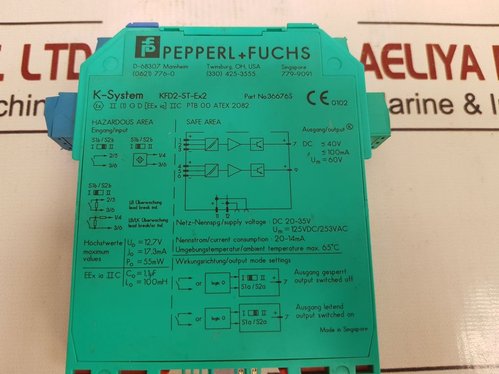 PEPPERL+FUCHS K-SYSTEM KFD2-ST-EX2 RELAY MODULE 36676S