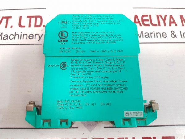 PEPPERL+FUCHS Z-SYSTEM Z954 SAFETY BARRIER 71863