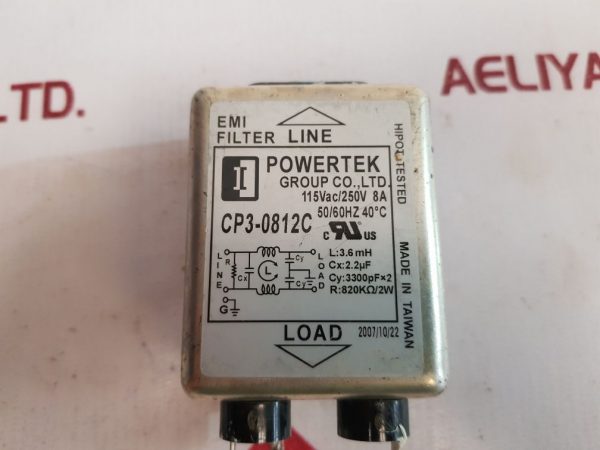 POWERTEK CP3-0812C EMI FILTER