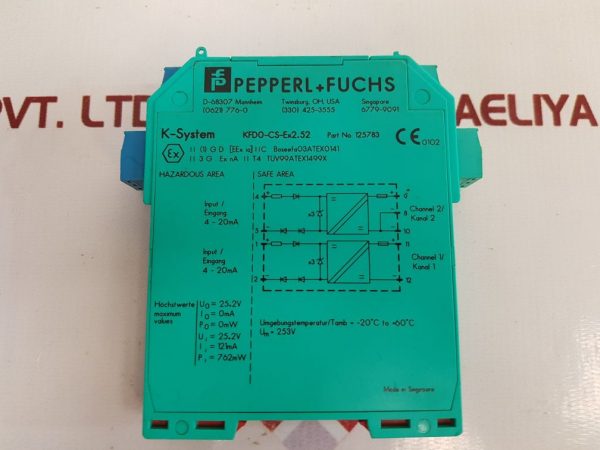 PEPPERL+FUCHS K-SYSTEM KFD0-CS-EX2.52 ISOLATED BARRIER 125783