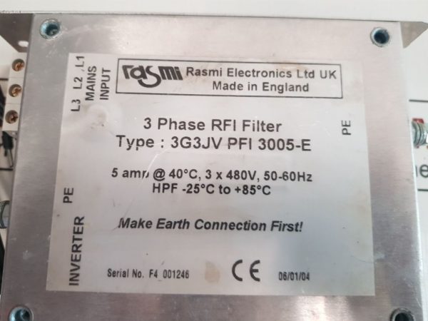 RASMI ELECTRONICS 3G3JV PFI 3005-E 3 PHASE RFI FILTER