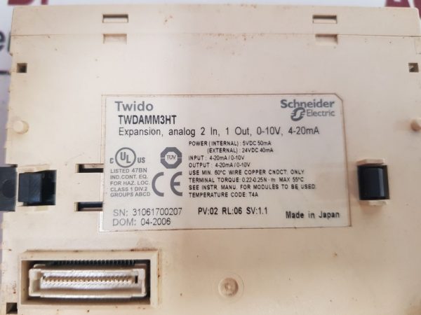 SCHNEIDER ELECTRIC TWIDO TWDAMM3HT EXPANSION ANALOG MODULE
