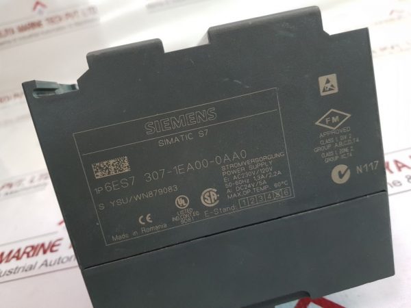 SIEMENS SIMATIC S7 6ES7 307-1EA00-0AA0 POWER SUPPLY