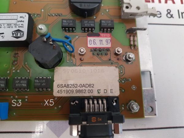 SIEMENS 6SA8252-0AD62 INTERFACE MODULE DISPLAY UNIT BOARD
