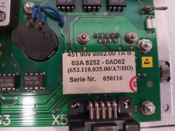 SIEMENS 6SA82520AD62 INTERFACE MODULE DISPLAY UNIT BOARD