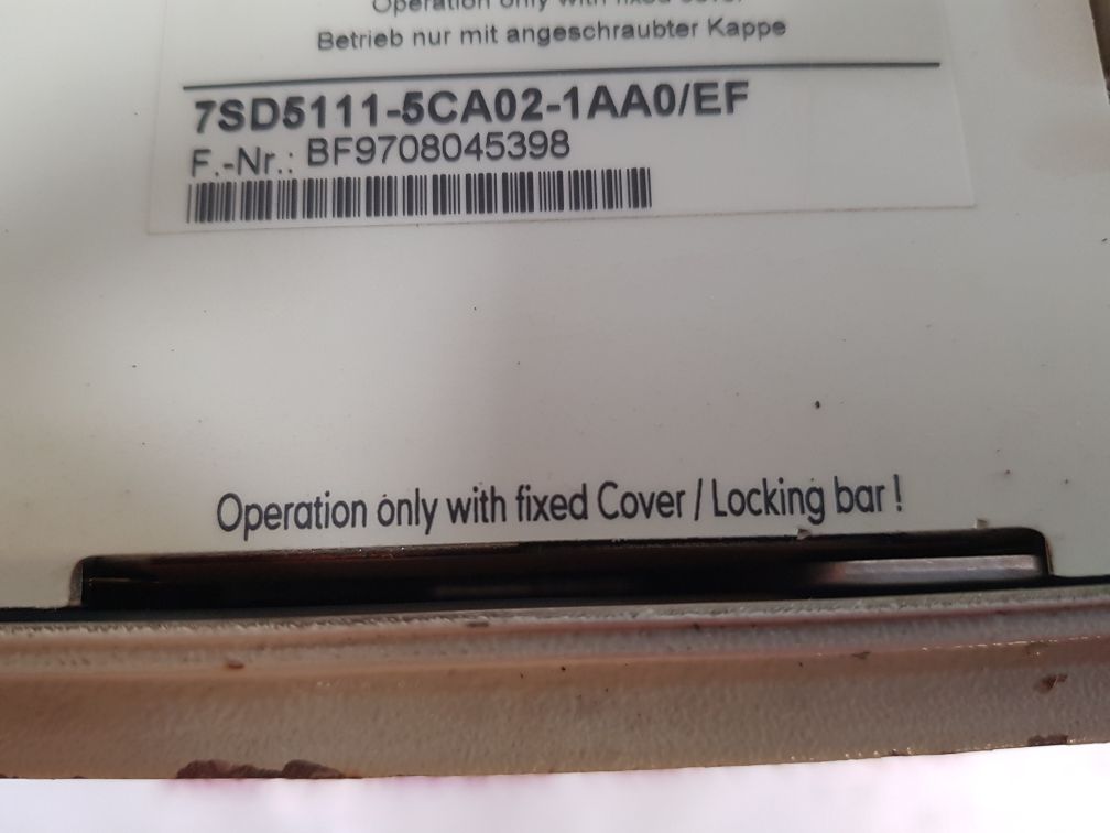 SIEMENS 7SD5111-5CA02-1AA0/EF COMPARISON PROTECTION RELAY