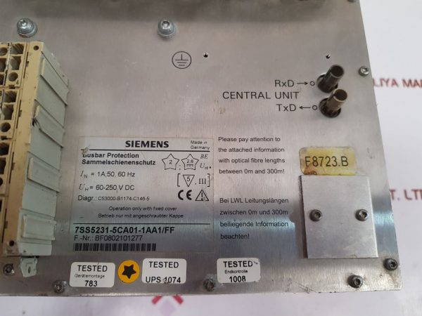 SIEMENS SIPROTEC 7SS5231-5CA01-1AA1/FF BUSBAR PROTECTION