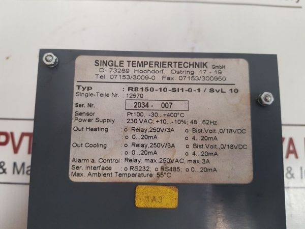 SINGLE TEMPERIERTECHNIK R8150-10-SI1-0-1/SVL 10 SVL ELECTRONIC SYSTEM