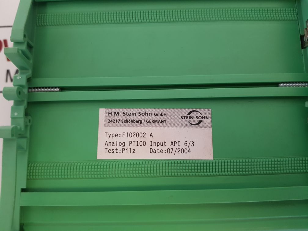 STEIN SOHN F102002 A ANALOG PT100 INPUT MODULE API 6/3