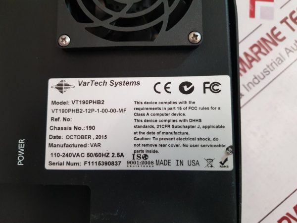 VARTECH SYSTEMS SYSTEM VT190PHB2