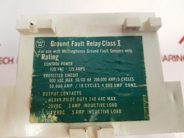 WESTINGHOUSE 255P156H06C GROUND FAULT RELAY