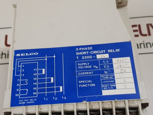 SELCO T2300 3-PHASE SHORT-CIRCUIT RELAY T 2300-01