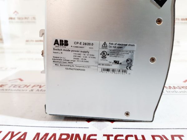 ABB CP-E 24/20.0 SWITCH MODE POWER SUPPLY 1SVR427036R0000