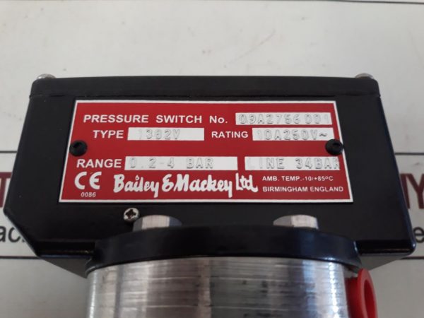 BAILEY & MACKEY 1382V PRESSURE SWITCH