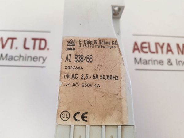 E.DOLD & SÖHNE AI 838/66 OVERCURRENT RELAY