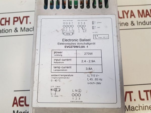 ELECTRONIC BALLAST POWER SUPPLY EVG270W/3,8A-1