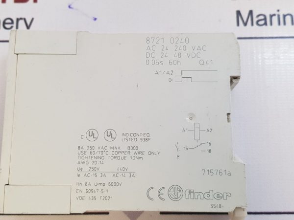 FINDER 8721 0240 TIMER RELAY