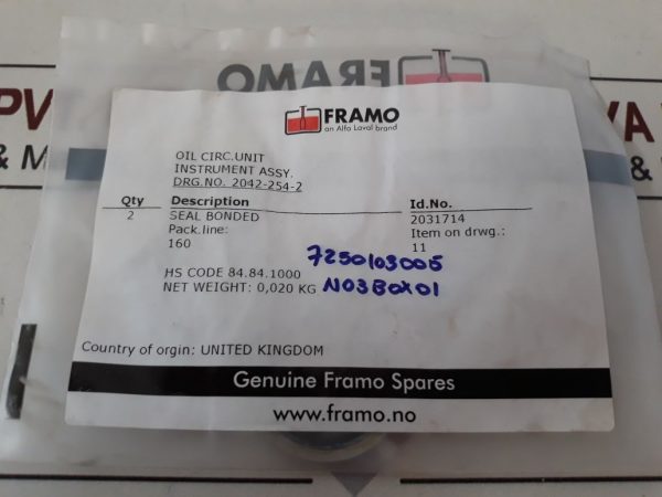 FRAMO 2031714 SEAL BONDED