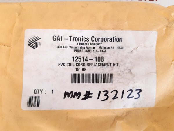 GAI-TRONICS 12514008 ASSY 6 CONDUCTOR 15 FT PVC COIL CORD KIT
