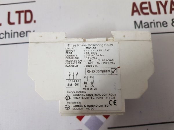 GIC MG53BO THREE PHASE MONITORING RELAY