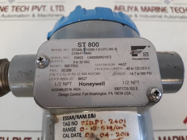 HONEYWELL STG84L-F1G000-1-D-CFC-26C-B-21A6-F1-0000 PRESSURE TRANSMITTER