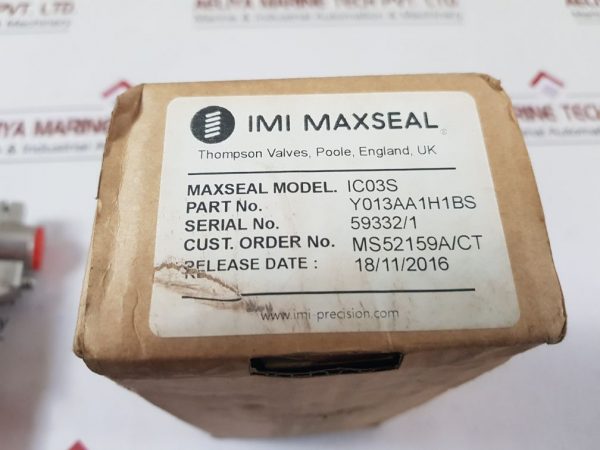 IMI MAXSEAL Y013AA1H1BS STAINLESS STEEL SOLENOID VALVE