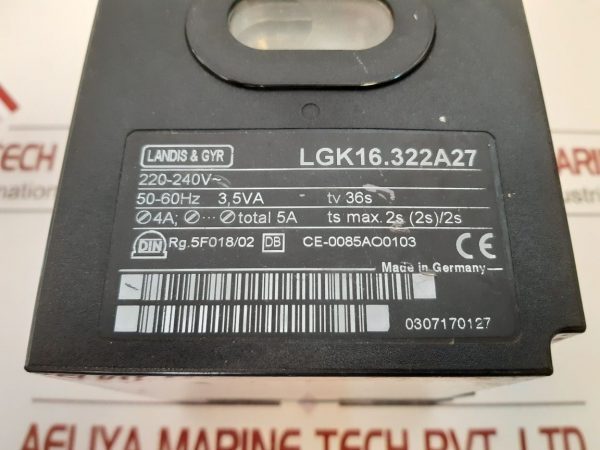 LANDIS & GYR LGK16.322A27 GAS BURNER CONTROL