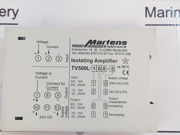 MARTENS TV500L-100-5 ISOLATING AMPLIFIER