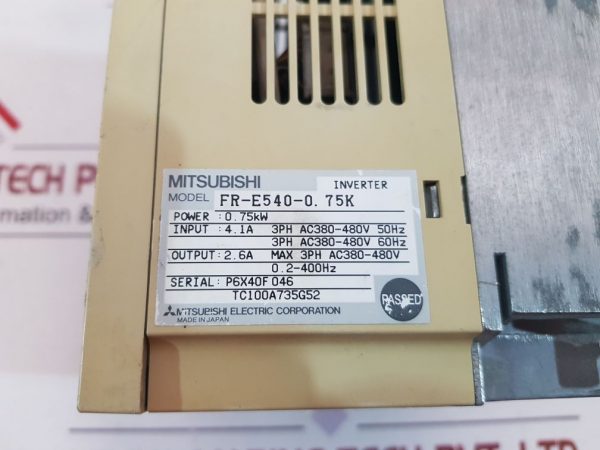 MITSUBISHI ELECTRIC FR-E540-0.75K INVERTER 0.75 KW