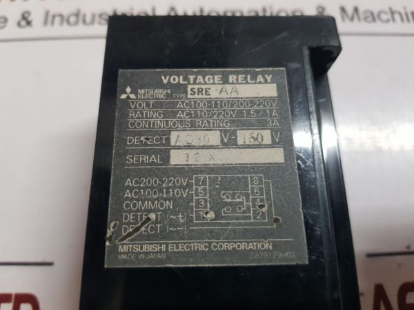 MITSUBISHI ELECTRIC SRE-AA VOLTAGE RELAY E000D931H03