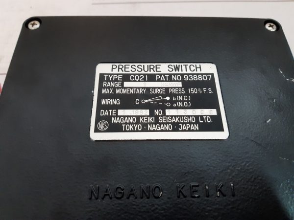 NAGANO KEIKI CQ21 PRESSURE SWITCH 938807