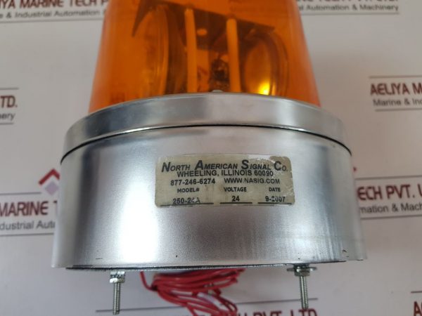 NORTH AMERICAN SIGNAL 250-24A REVOLVING AMBER LIGHT