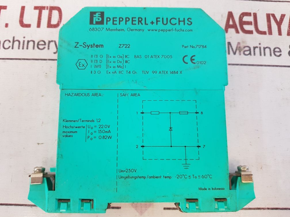 PEPPERL+FUCHS Z722 SAFE SNAP BARRIER 71784
