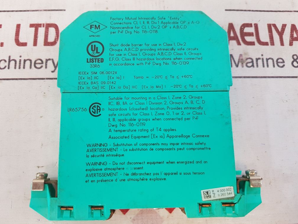 PEPPERL+FUCHS Z722 SAFE SNAP BARRIER 71784