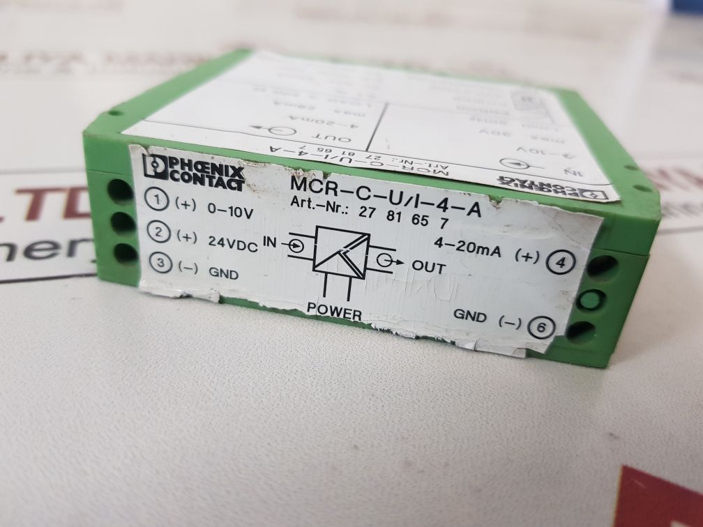 PHOENIX CONTACT MCR-C-U/I-4-A ISOLATED SIGNAL CONVERTER - Aeliya