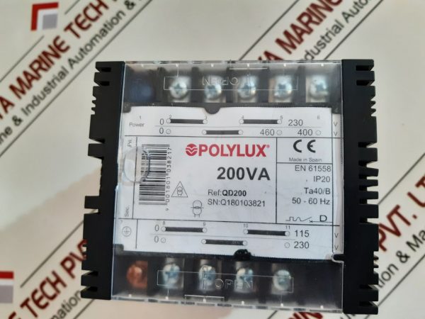 POLYLUX QD200 ISOLATING AND CONTROL TRANSFORMER