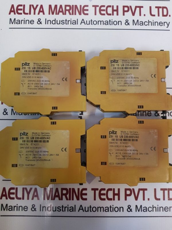 PILZ ZSI 1S UB 230-600VAC SAFETY RELAY 30VDC/50MA