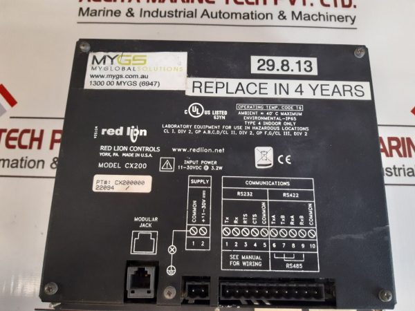 RED LION CONTROL CX200 OPERATOR INTERFACE PANEL